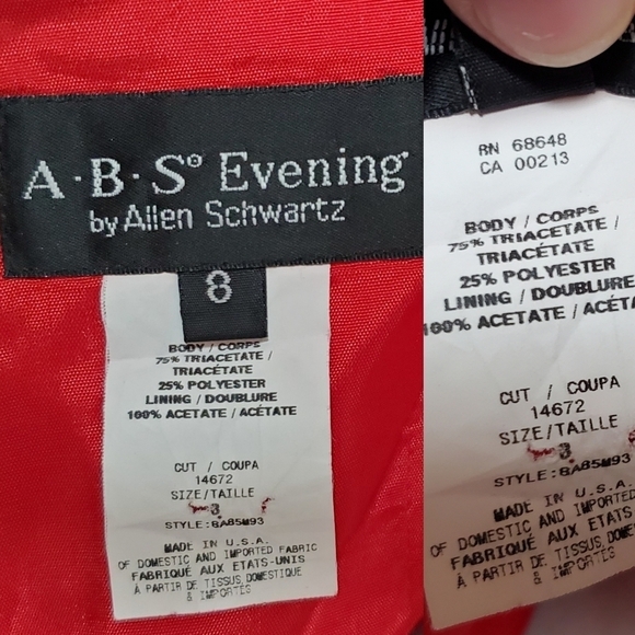 Vintage 90s ABS Evening Red Charmeuse Satin Halter Plunging Neckline Maxi Dress - Picture 15 of 15